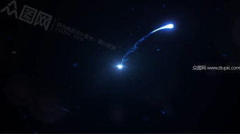 蓝色粒子光线冲击视频-众图网