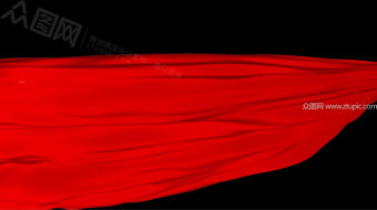 党政红绸转场视频透明通道-众图网