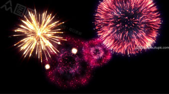 新年放烟花特效视频-众图网