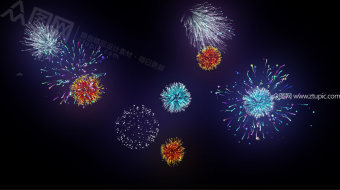 绚丽烟花特效视频-众图网