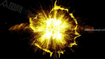 金色烟雾冲击波视频-众图网