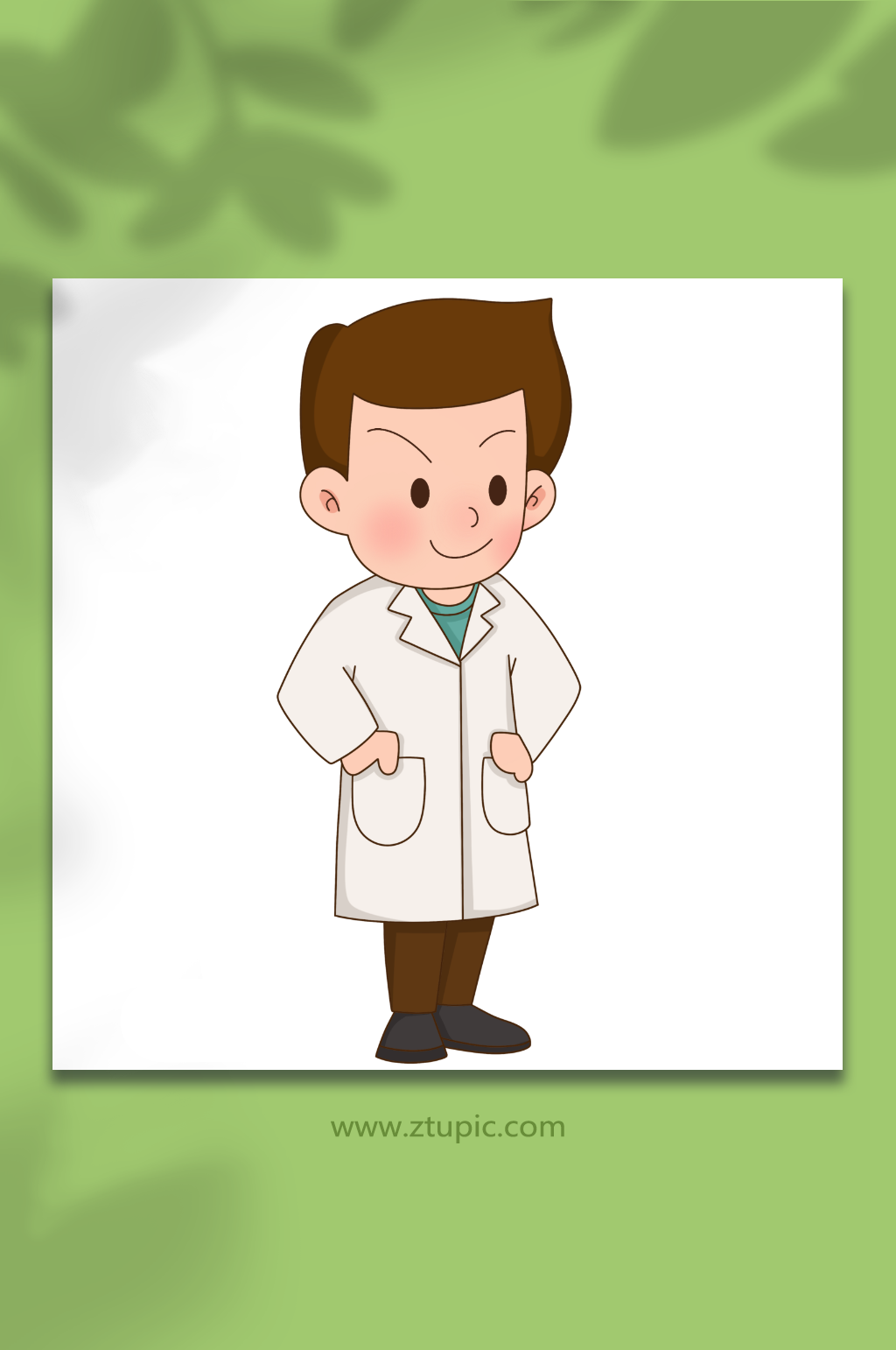 可爱叉腰医生医护人物元素插画素材