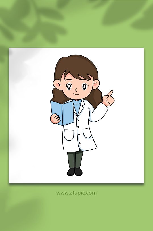 卡通女医生医护人物元素插画-众图网