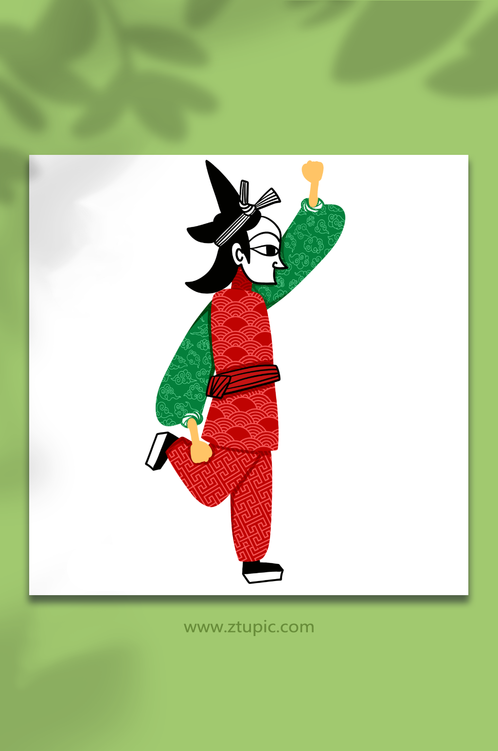 长工皮影戏人物元素插画素材