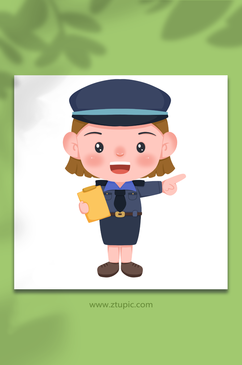 检查亲切女警察人物元素插画素材