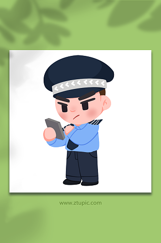 查看信息警察人物元素插画