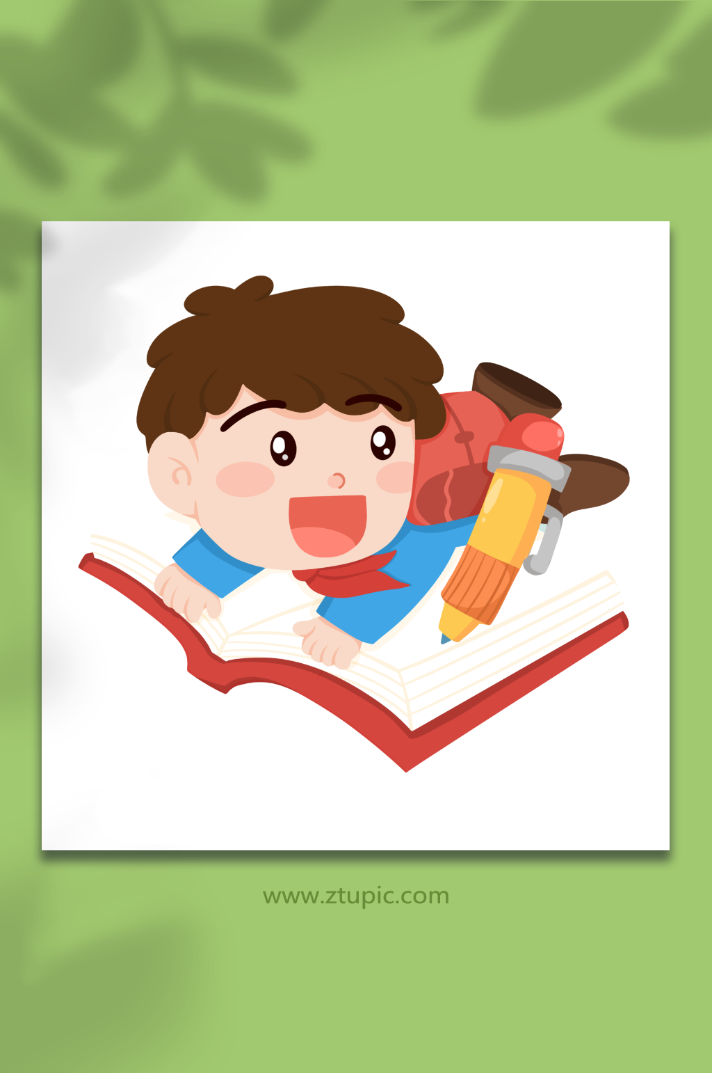 学生笔开学季人物插画素材