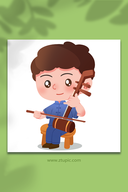 手绘二胡玩乐器人物元素插画小朋友卡通幼儿园招生海报立即下载卡通小