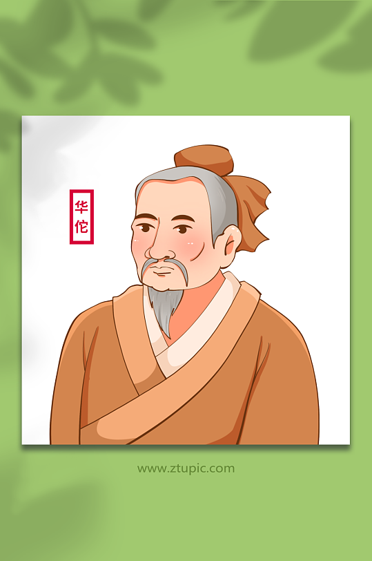 華佗中醫(yī)中華名醫(yī)人物形象插畫元素