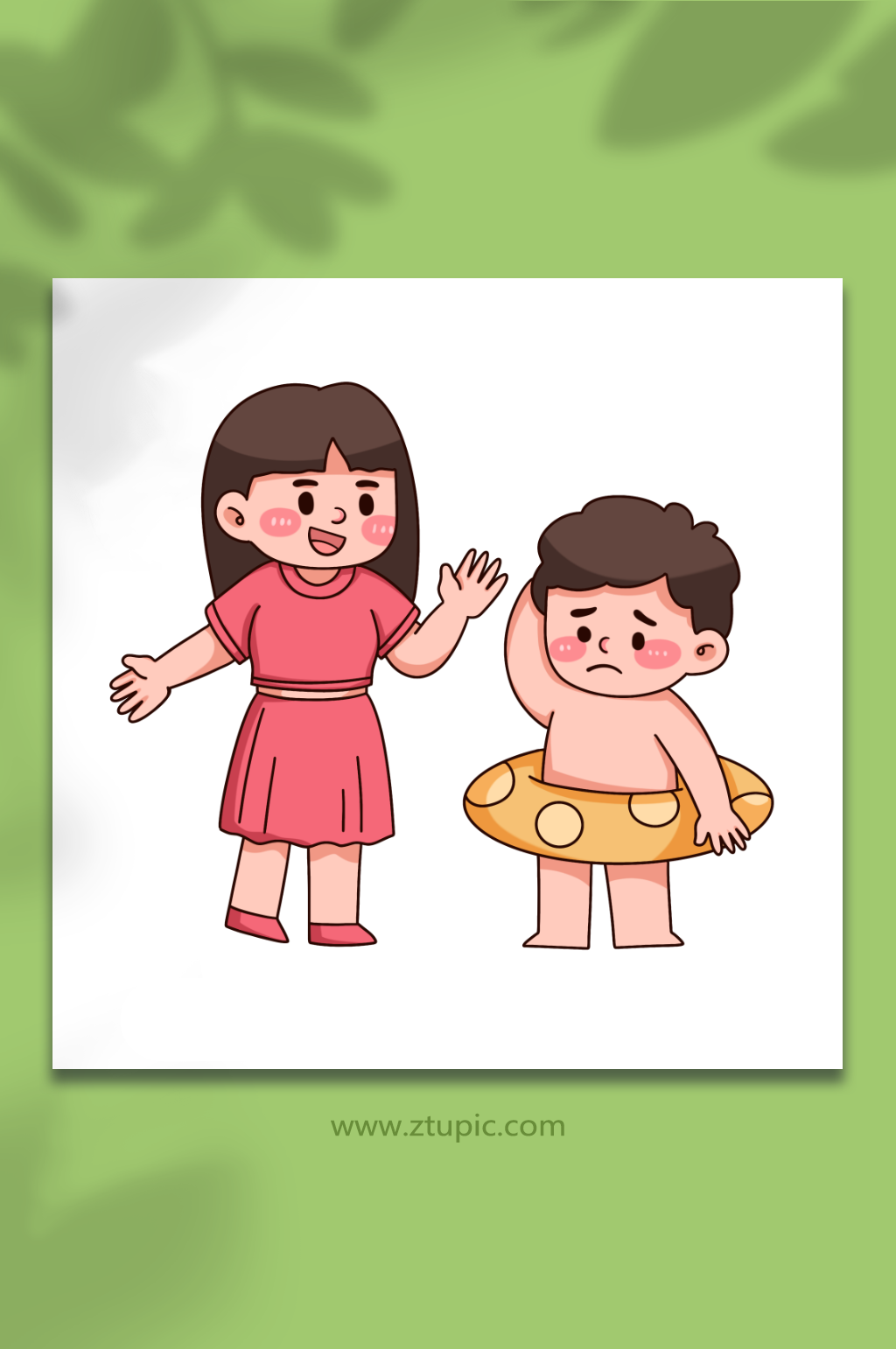 需大人陪同卡通防溺水六不准游泳元素插画素材