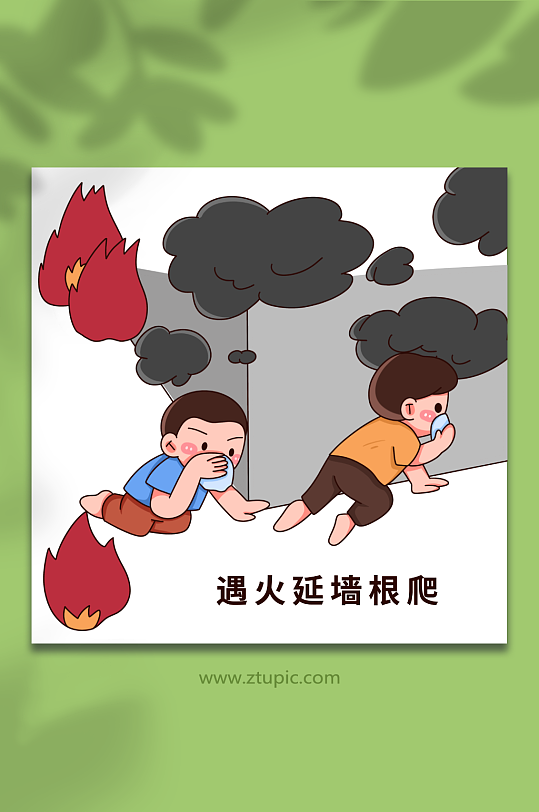 墙根手绘消防急救安全常识插画-众图网