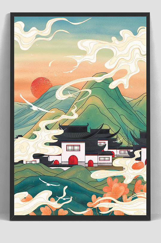 中国风国潮旅游宣传海报