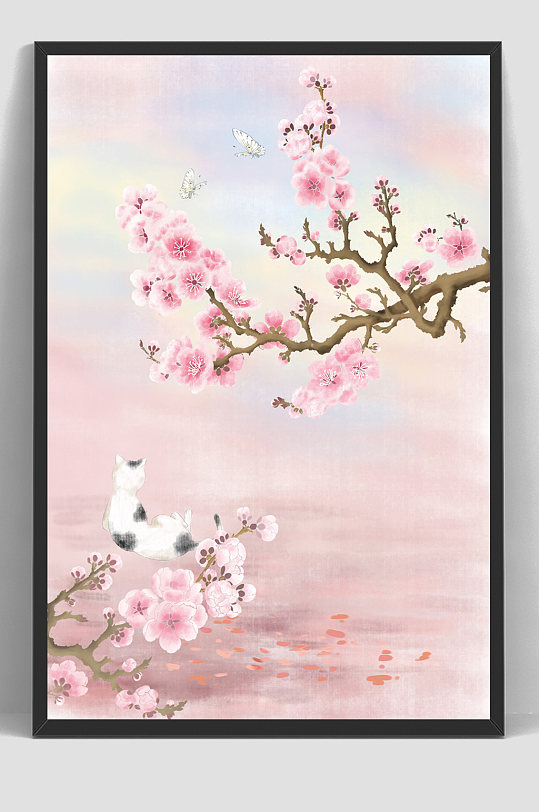 中国风唯美手绘花鸟插画