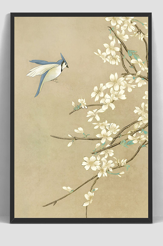 中国风工笔花鸟图片-中国风工笔花鸟素材下载-众图网