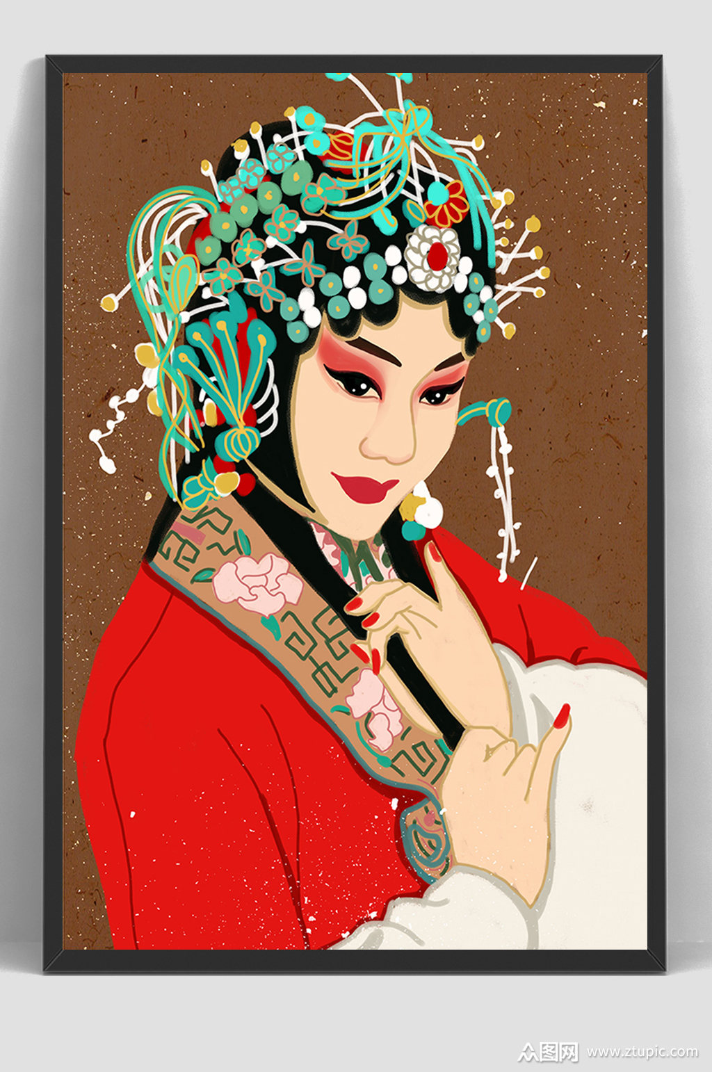 戏曲京剧人物手绘插画素材