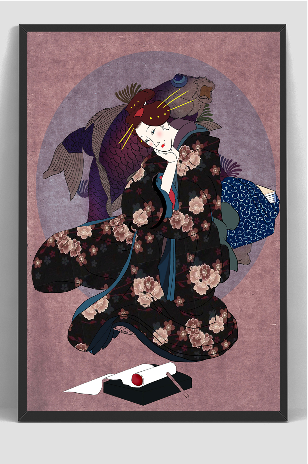 日式浮世绘手绘插画素材