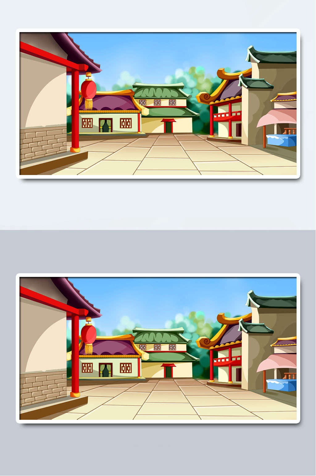 中国风古建筑街道场景:全部插画1个作品