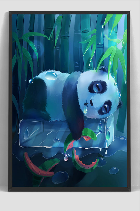 唯美卡通梦幻森林动物插画