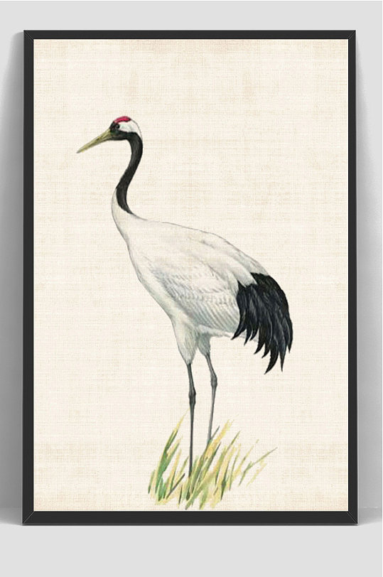 古典复古工笔画仙鹤背景