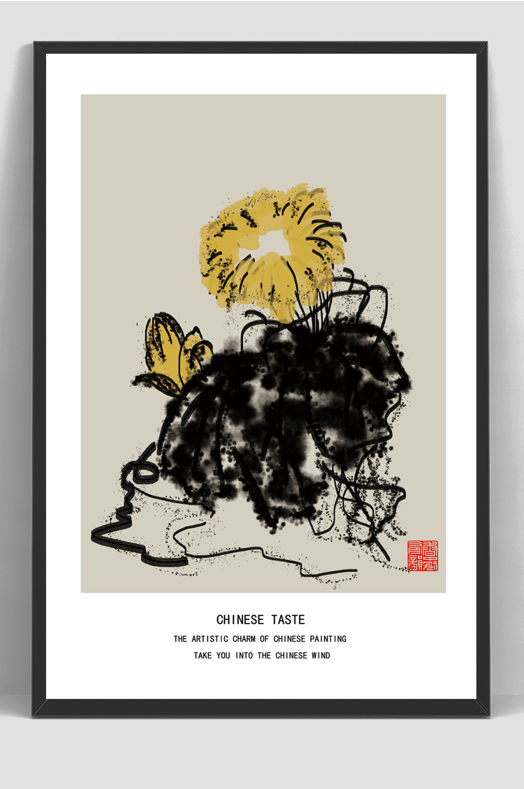 中国风水墨水彩艺术插画素材