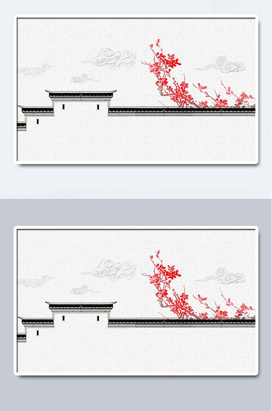 古建屋檐水墨画图片-古建屋檐水墨画素材下载-众图网