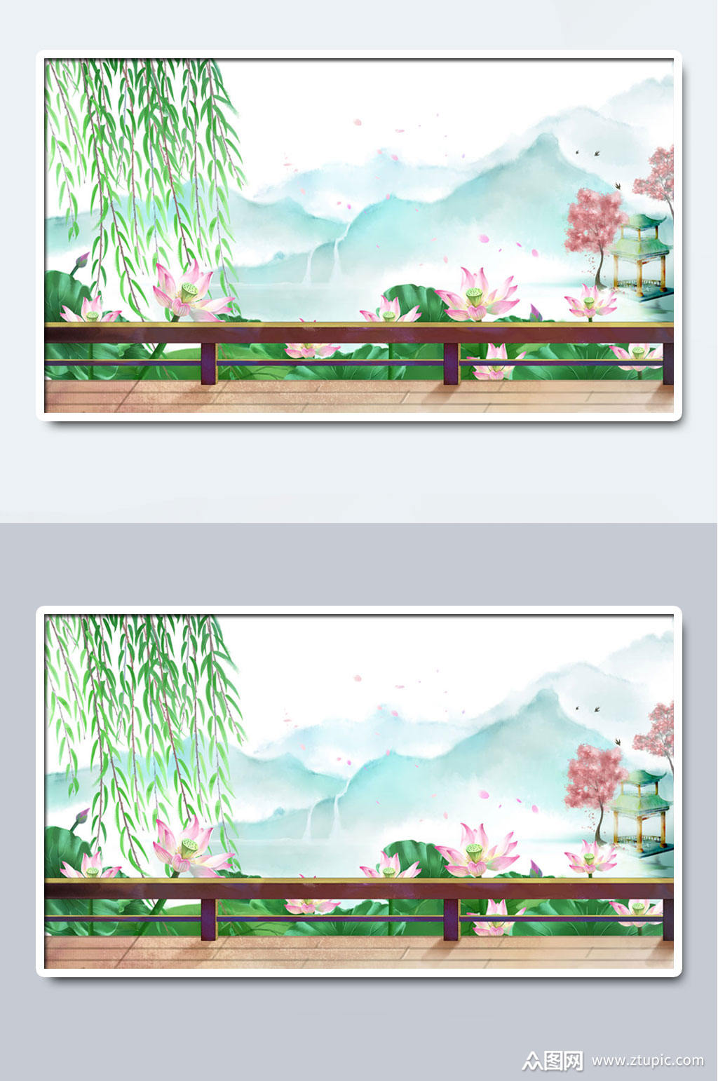 中国风柳絮古风手绘插画