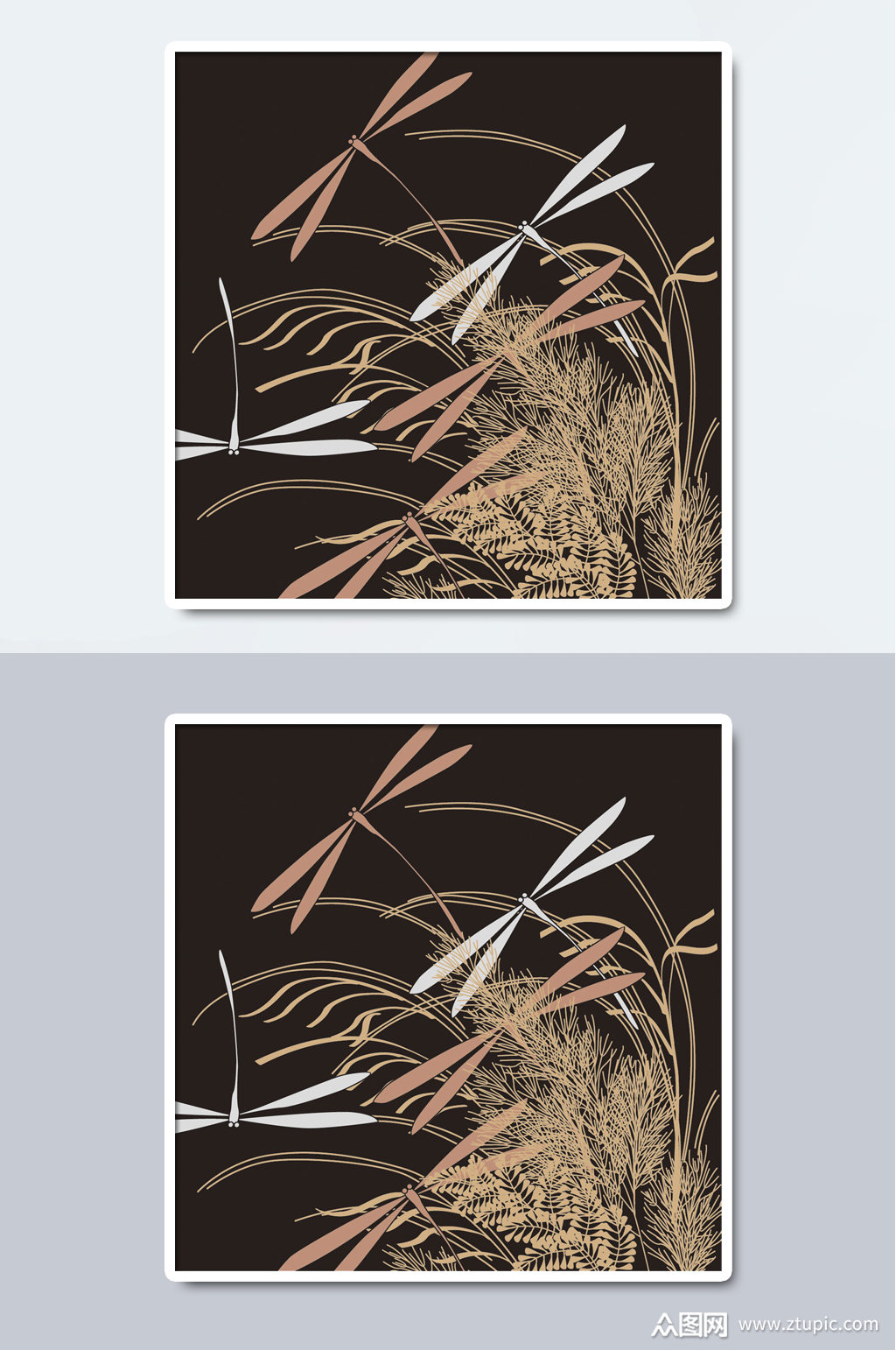 芦苇中国风传统纹理背景