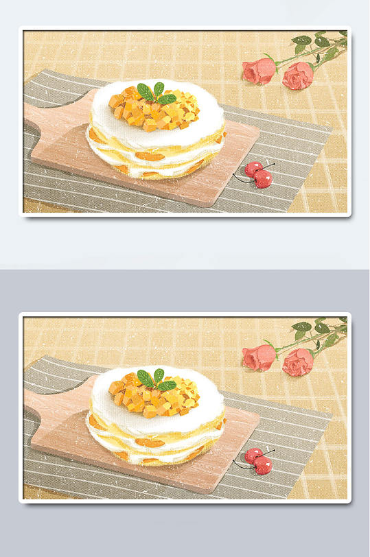 时尚早餐午餐美食插画