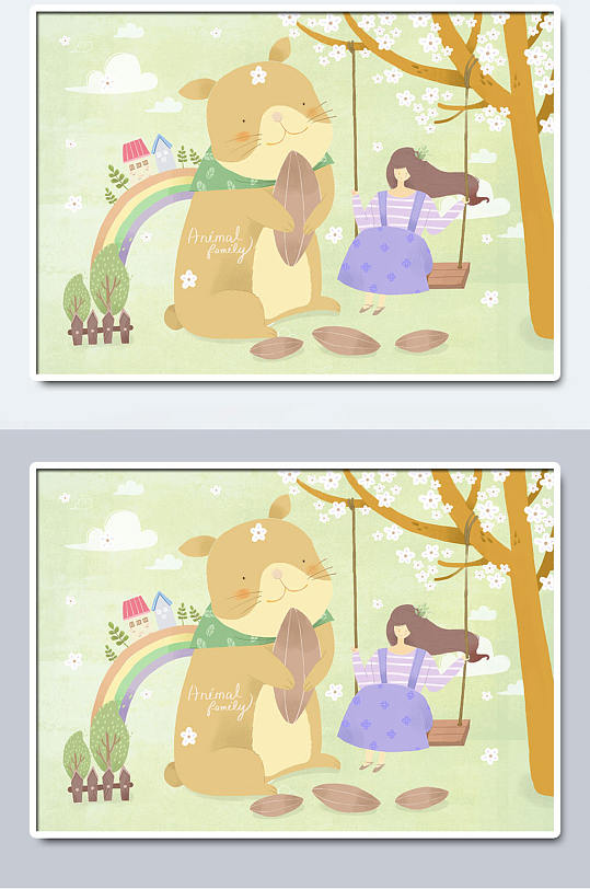 卡通儿童憧憬手绘插画