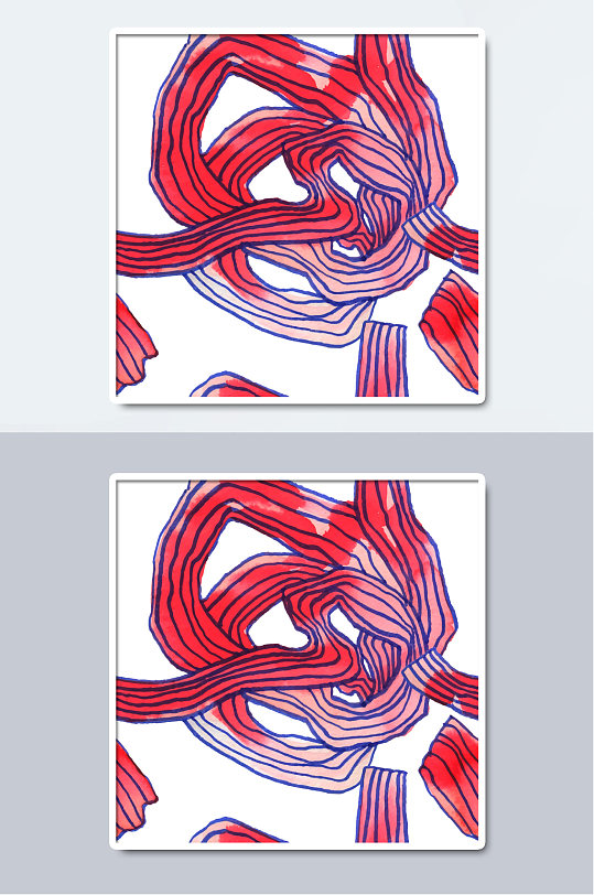 手绘水彩图案背景丝带纹理