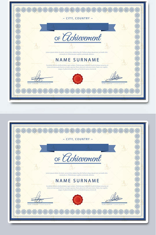 简洁荣誉证书质检证书模板-众图网