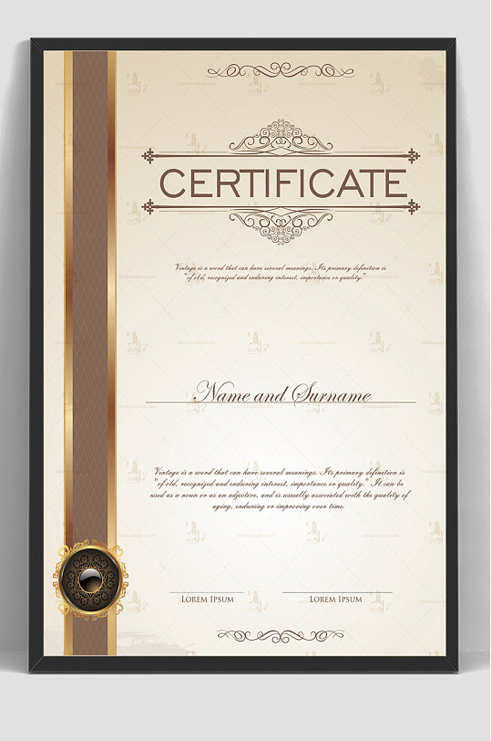 授权英文证书质检报告模板-众图网