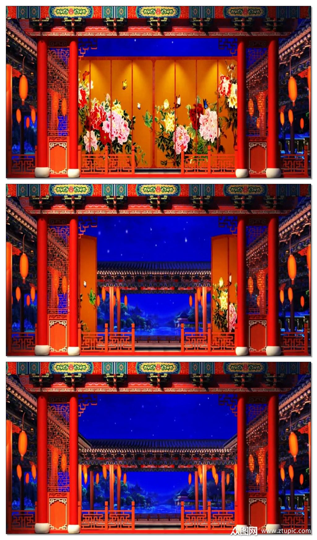 戏曲京剧戏台比武台背景素材