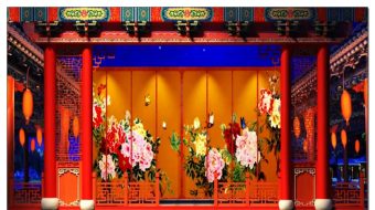 戏曲京剧戏台比武台背景-众图网