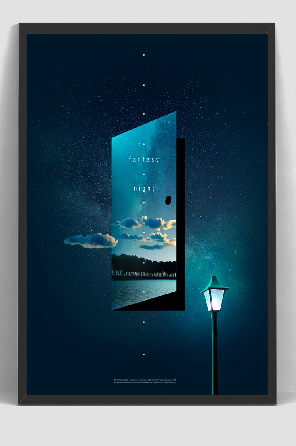 绿色唯美梦幻星空夜晚抽象素材