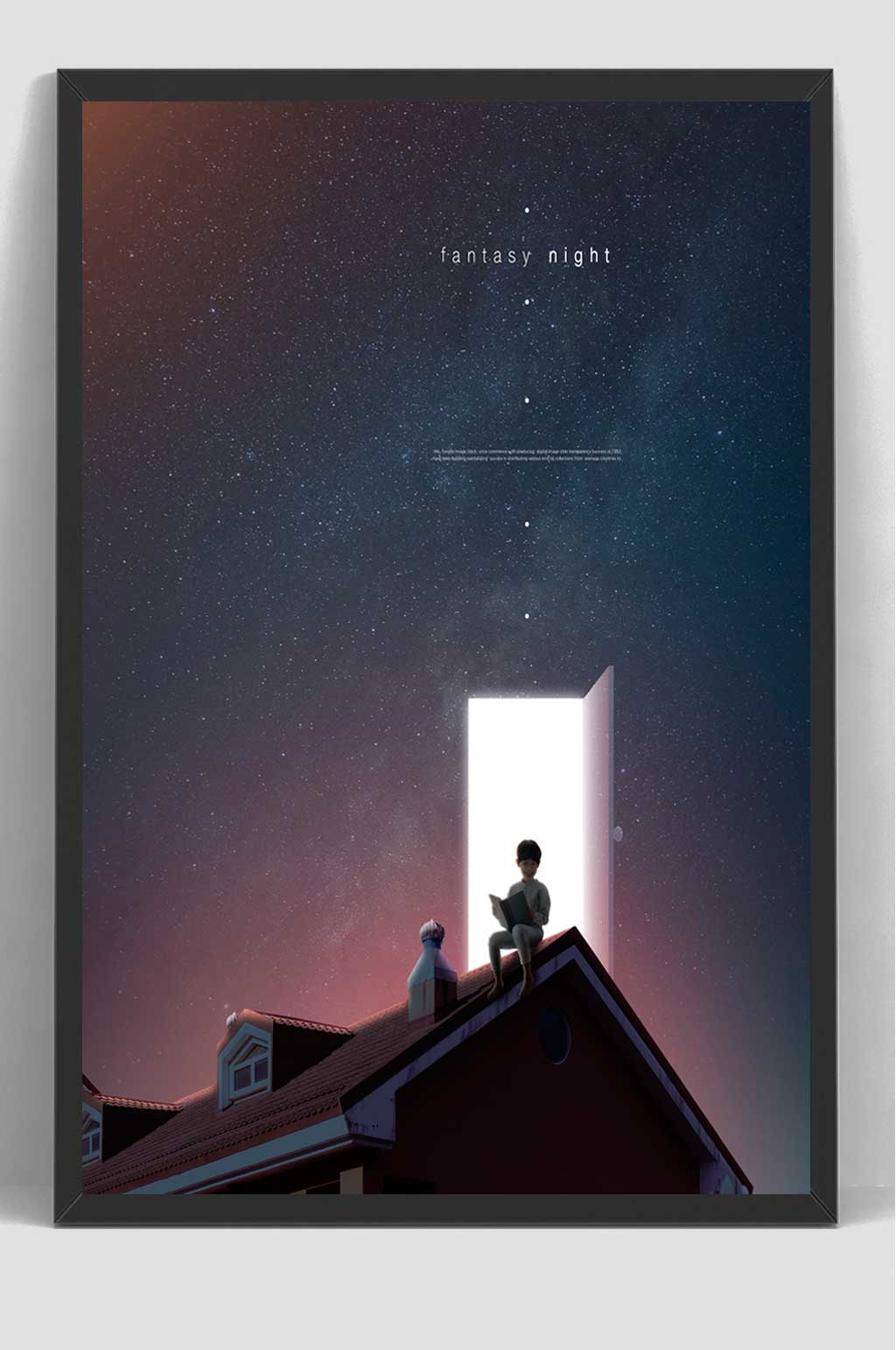 阅读唯美梦幻星空夜晚抽象素材