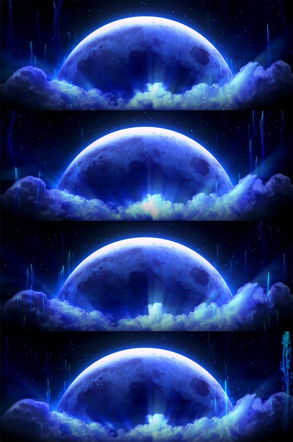 唯美星空美丽月光圆月素材