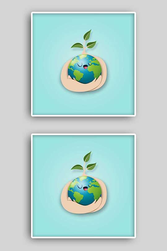 图片-绿色环保剪纸背景设计素材-绿色环保剪纸背景模板下载-众图网