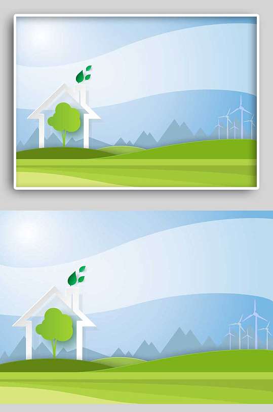 地球绿色环保节能剪纸