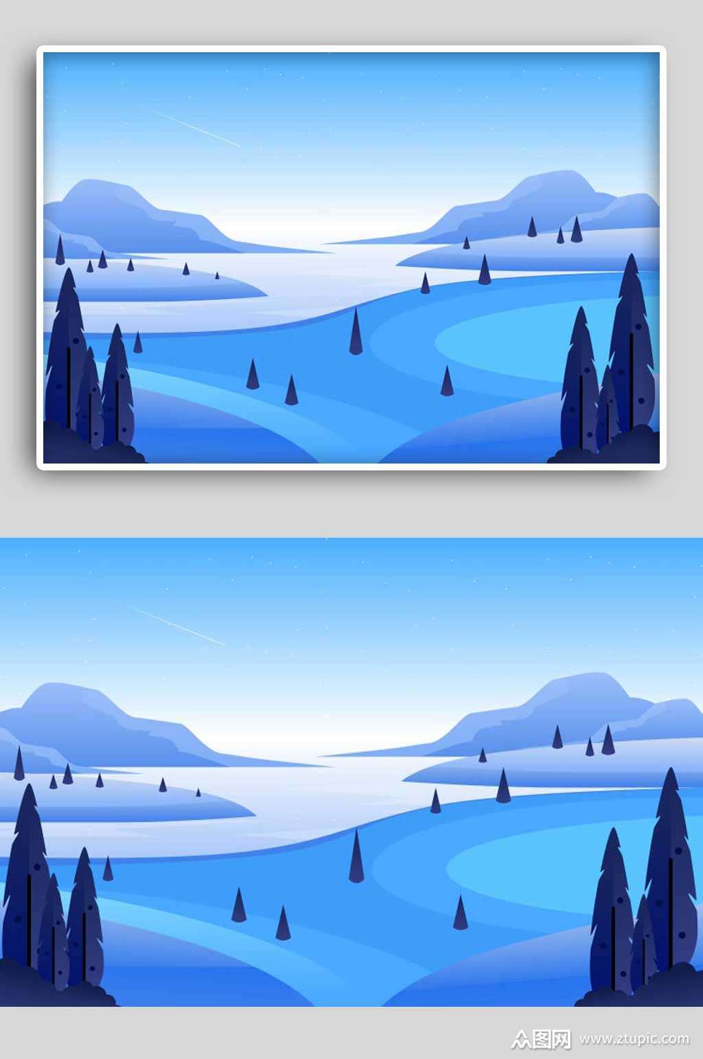 山川风景插画素材免费下载,本作品是由浪子燕青上传的原创免抠元素