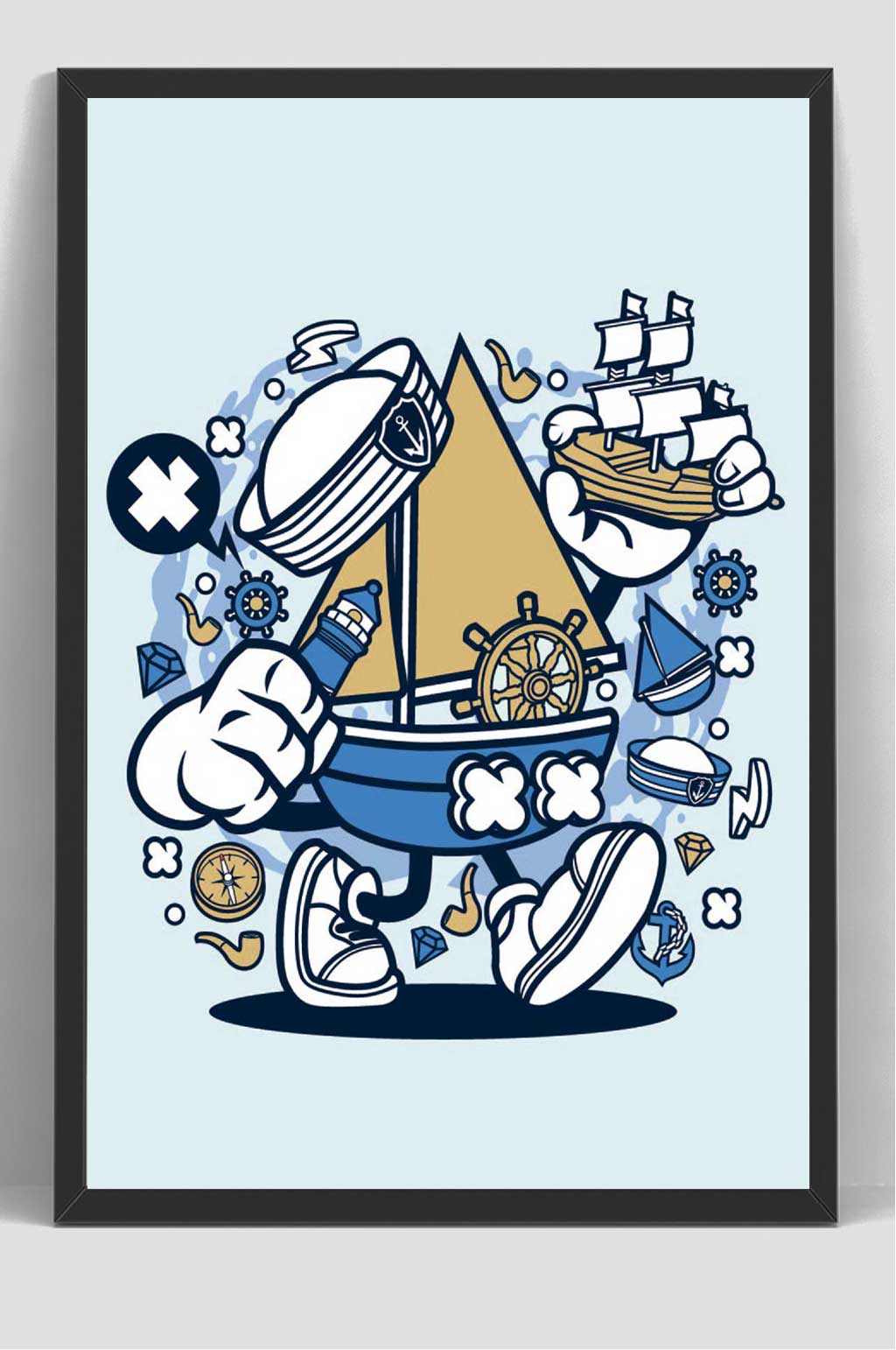 船卡通波普渡鸦抽象插画