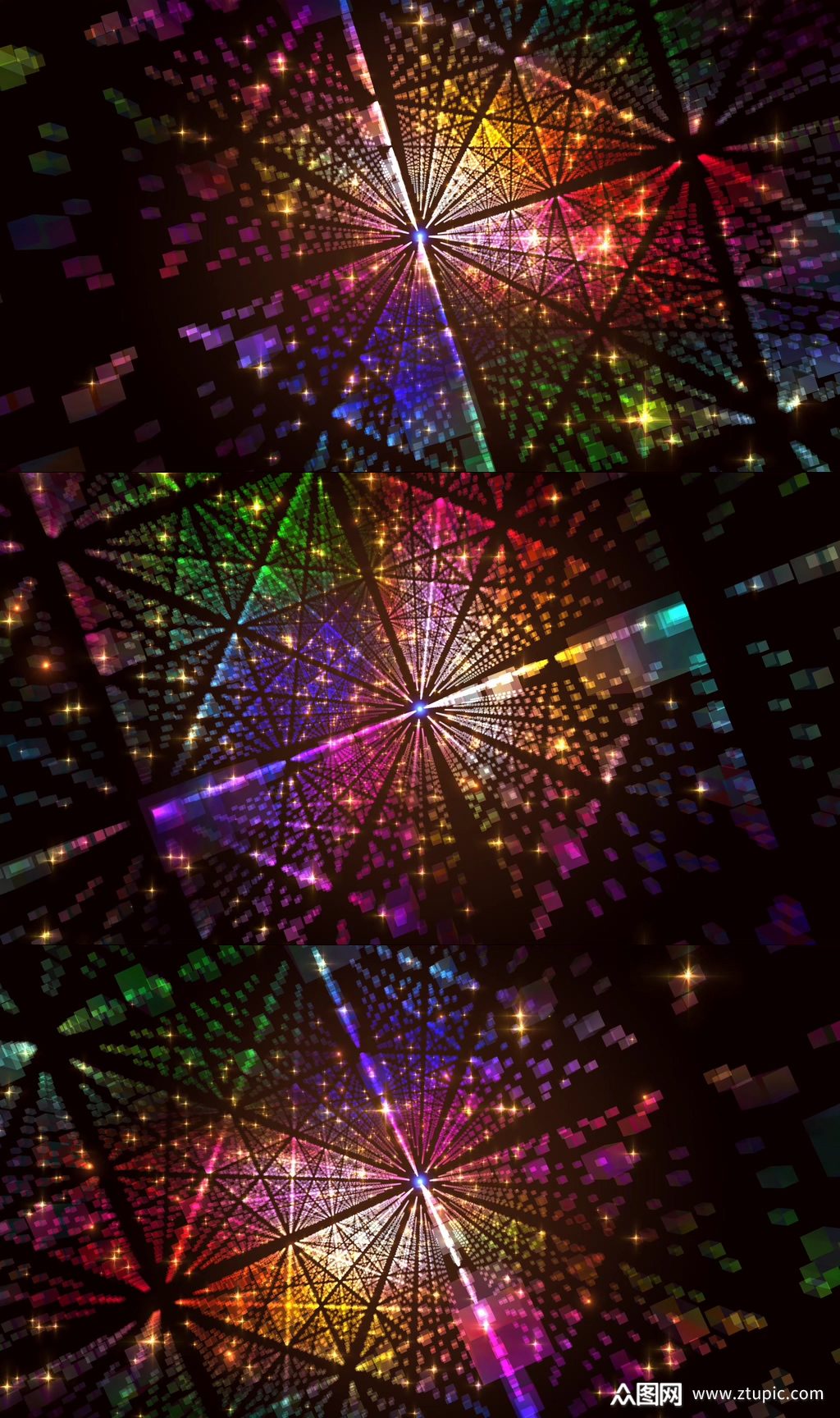 炫酷粒子几何体舞台背景