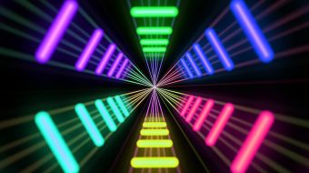 彩色霓虹隧道灯光秀-众图网