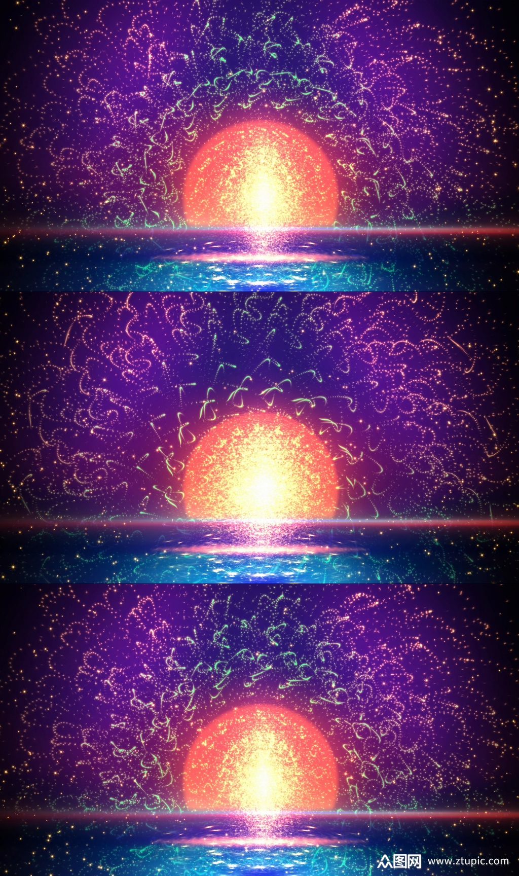 紫色绚丽粒子万丈光芒视频