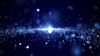 蓝色科技粒子光效视频背景-众图网