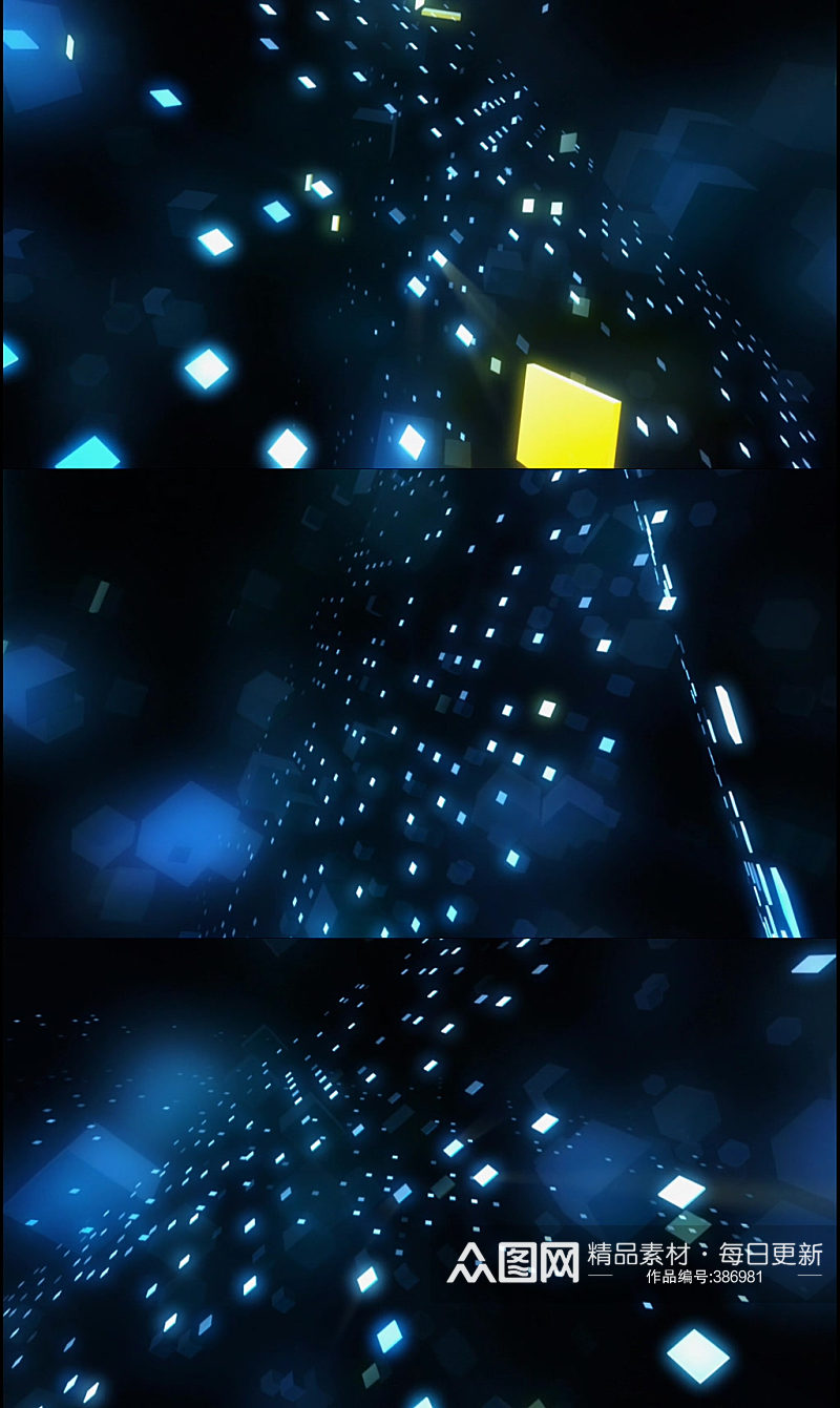 蓝色科技立方体空间视频素材