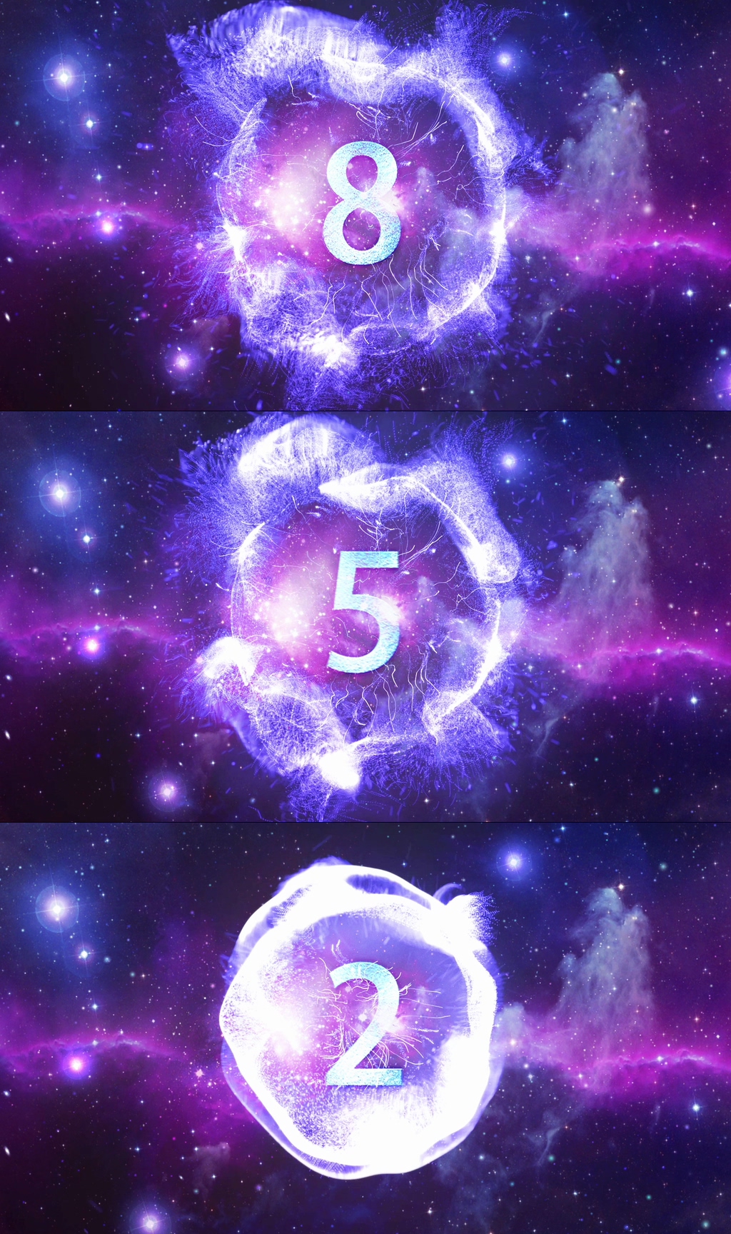 紫色星云星空10秒倒计时素材
