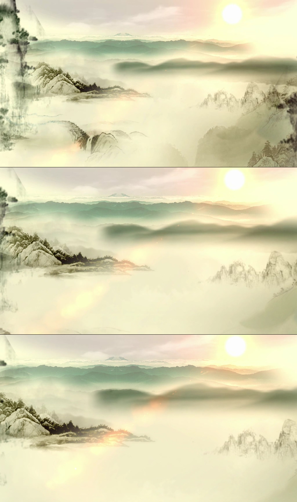 水墨山水背景动画视频素材