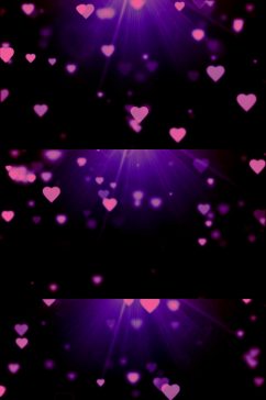 紫色梦幻心型粒子背景视频