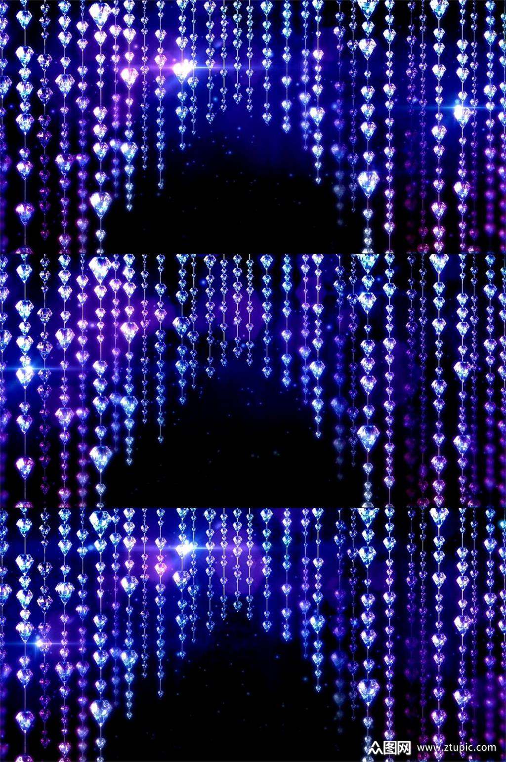 唯美蓝色心形珠帘高端婚礼